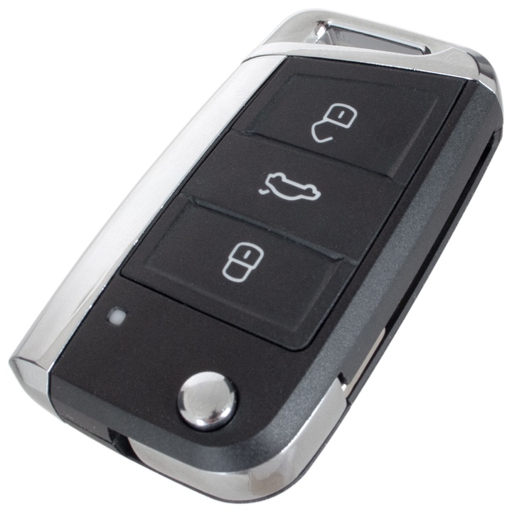 Carcasa telecomanda M MODECAR pentru VW Golf VII, Polo V VI, Tiguan II, Touran II, Skoda Fabia III, Octavia III, Superb III, Seat Ibiza V, Leon III, 3 butoane, noua