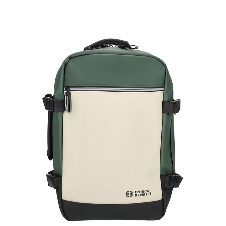 Rucsac laptop Enrico Benetti Bergen, hidrofug, 15 inch, 25x20x40cm, bej-verde