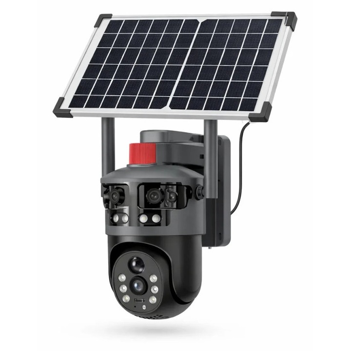 Соларен панел Камера за наблюдение V380 PRO - 4G свързаност - въртящ се PTZ - 12MP 4K Ultra HD