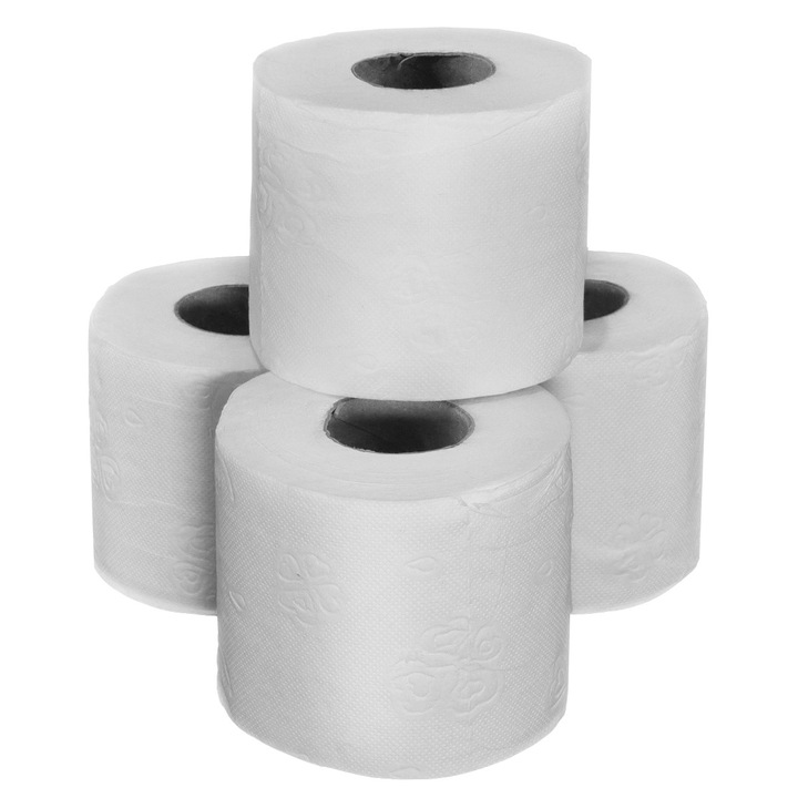 Hârtie igienică cu trei straturi, 100% celuloză, fără parfum, role de 100g, set de 48 de bucăți