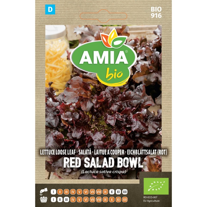 Seminte bio de salata Red Salad Bowl Amia 0, 5 grame