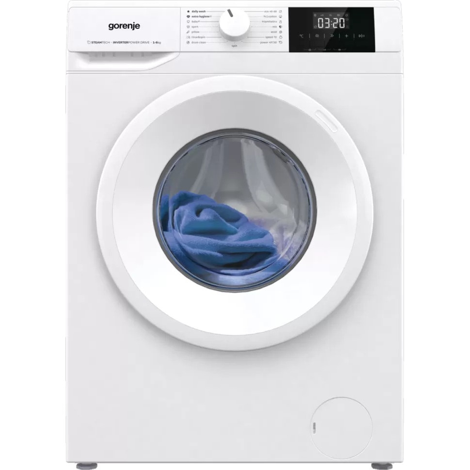 Masina de spalat rufe Gorenje WNGPI61SBS, AllergyCare, Intarziere pornire, Inverter, 6 Kg, 1000 rpm, Clasa B, Alba