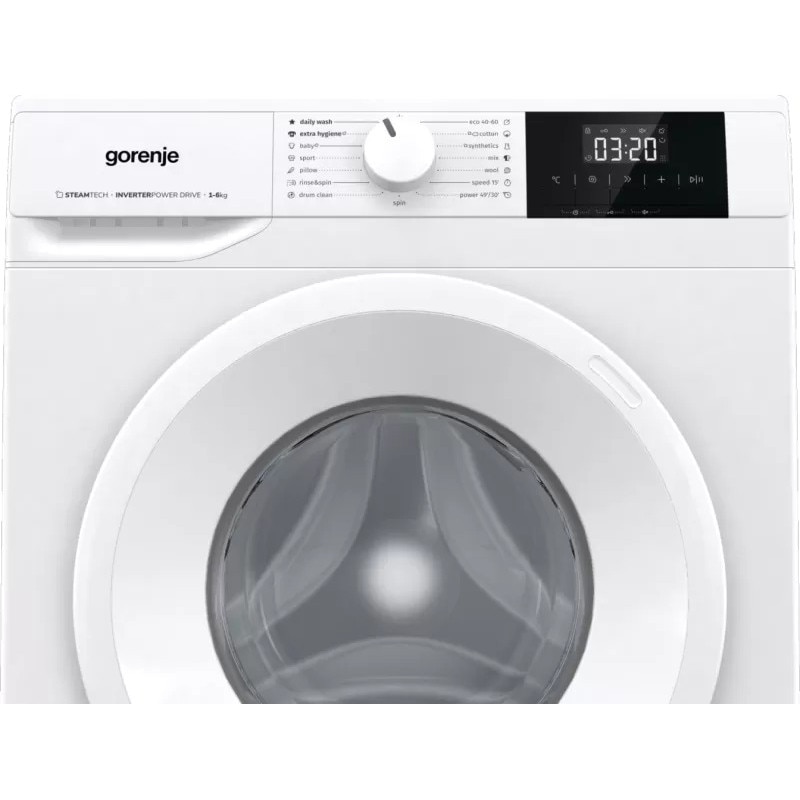 Masina de spalat rufe Gorenje WNGPI61SBS, AllergyCare, Intarziere pornire, Inverter, 6 Kg, 1000 rpm, Clasa B, Alba