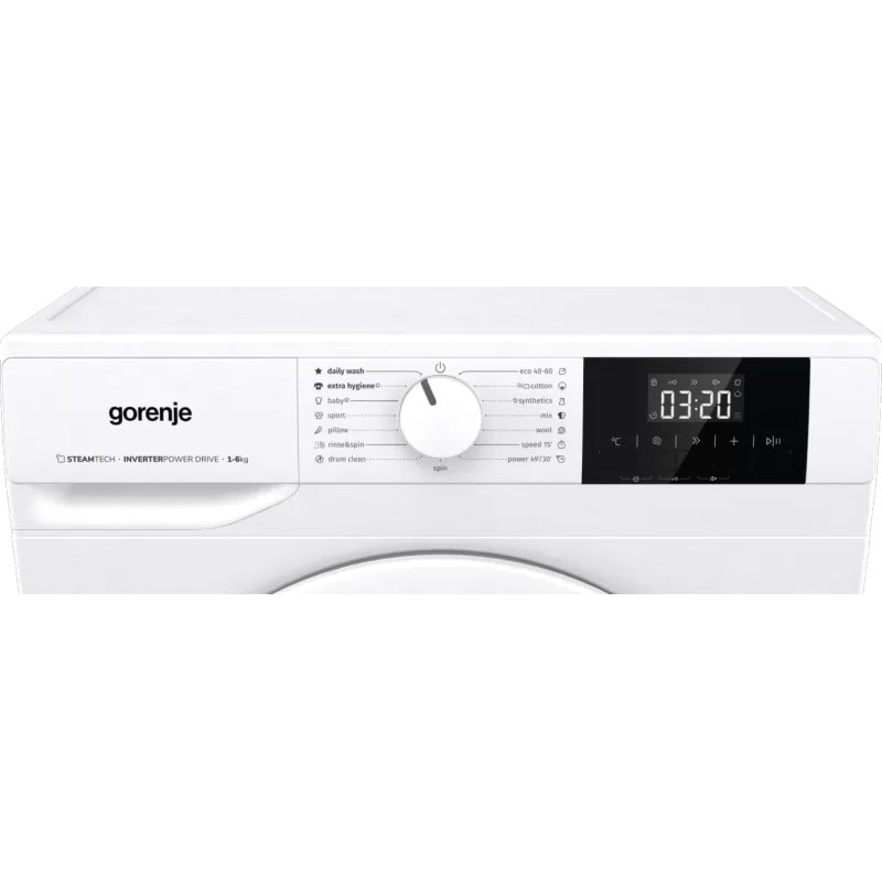 Masina de spalat rufe Gorenje WNGPI61SBS, AllergyCare, Intarziere pornire, Inverter, 6 Kg, 1000 rpm, Clasa B, Alba