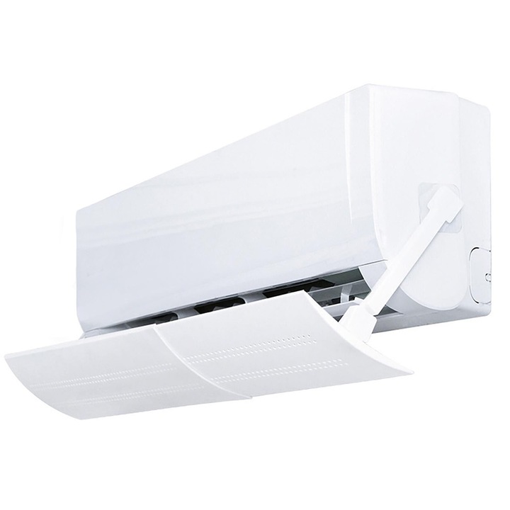 Дефлектор за климатик 1TECH DF-26, Универсален, Разтегателен 56-108 см, Токова защита, Бял