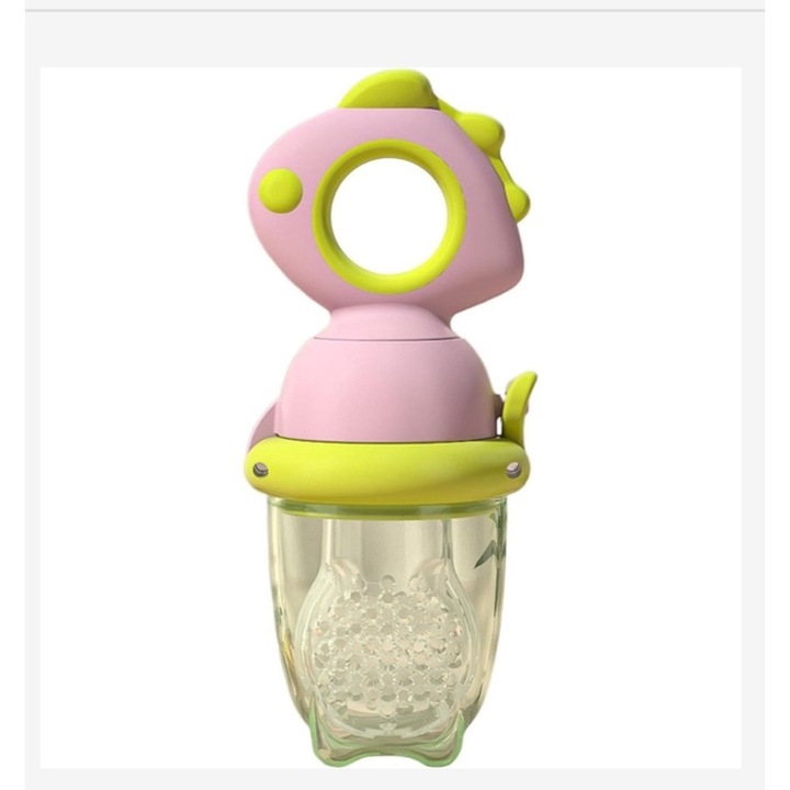 Suzeta roz pentru diversificarea alimentației și dentiției, 4 luni