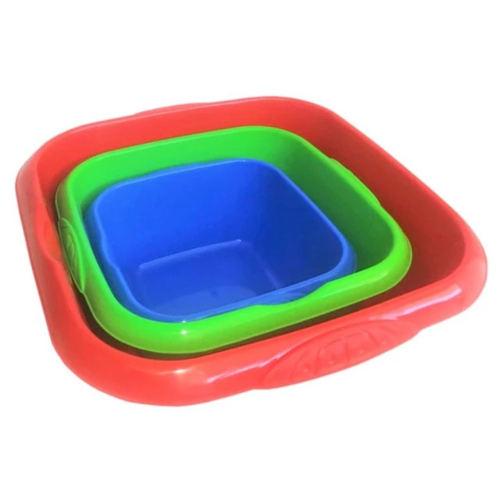 Set 3 Ligheane Patrate, Color Mix, 3x6x12 litri