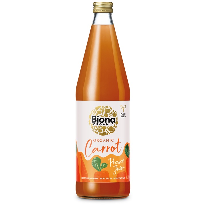 Suc de morcovi bio Biona 750ml, organic, sticlă