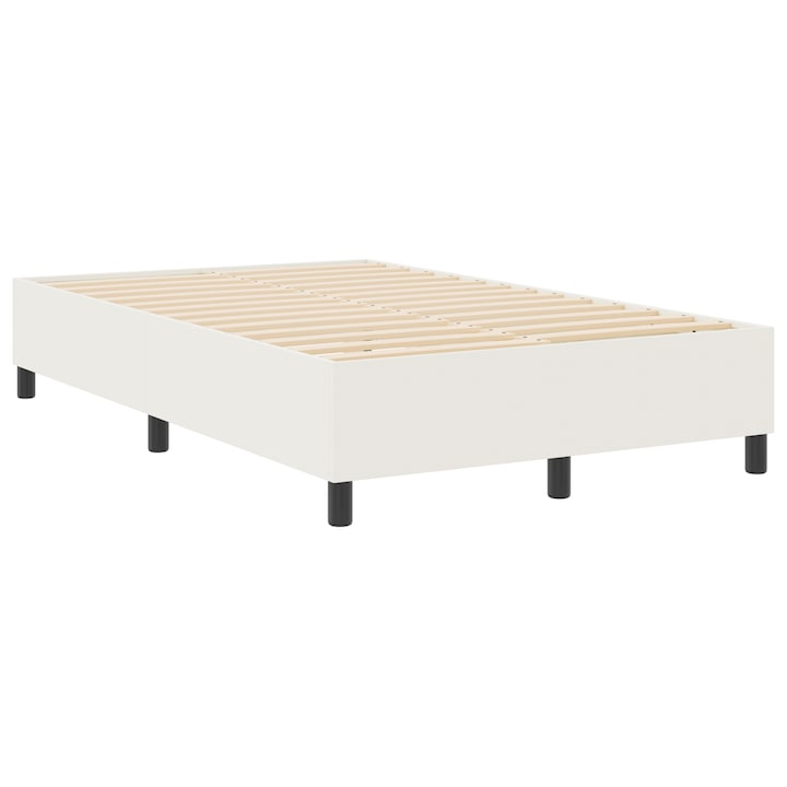 vidaXL Boxspring Ágy Krém 120x200 cm Kordbársony 3337404