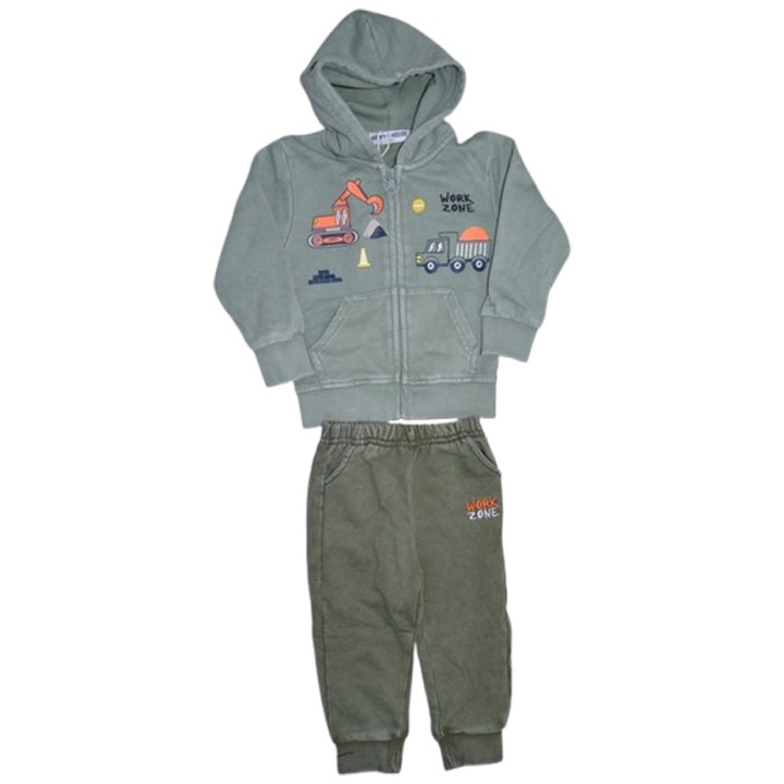 Compleu din 2 piese, din bumbac, pentru baieti, Happy House WB907V, Verde 126752