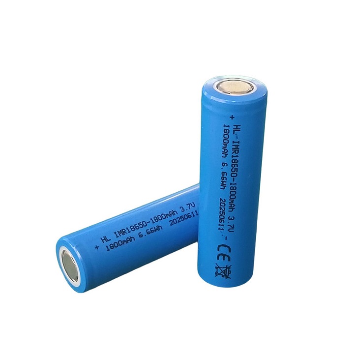 Baterie Li-ion 18650 1800mAh 3.7V set 2 buc, albastru inchis, dimensiune 18x65mm