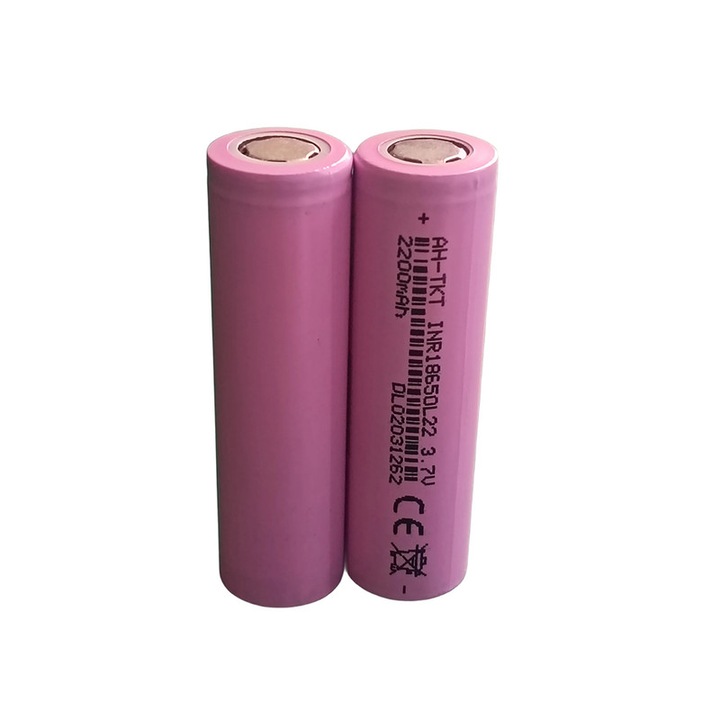 Baterie Li-ion 18650 2200mAh roz set 2 bucati