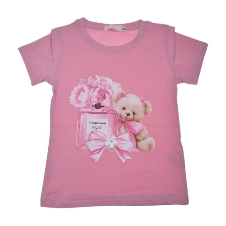 Happy House WB3596R lány pamut alkalmi póló, rózsaszín 126827