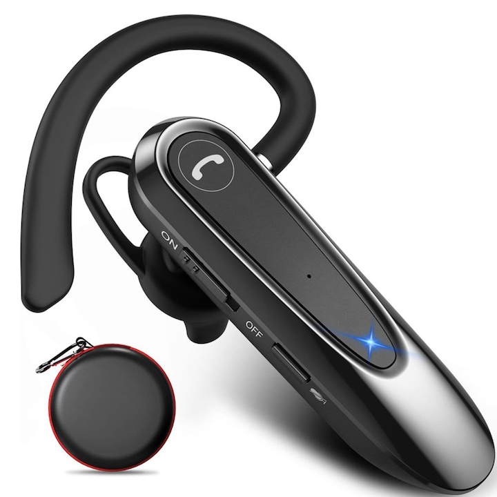 Cască wireless Comari VoxAir Core, microfon HD, Noise Cancellation, Negru