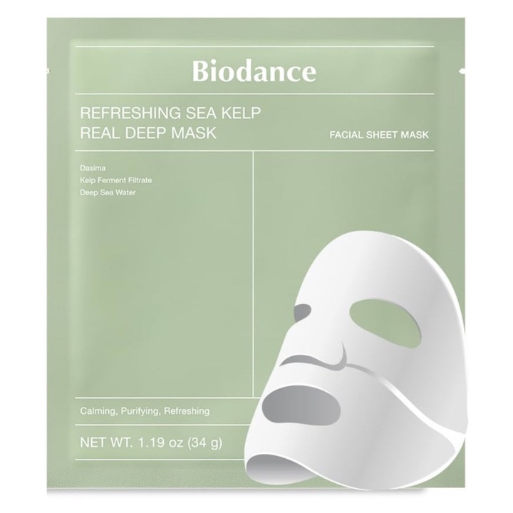 Masca faciala tip servetel Biodance, extract de alge marine, hidratare intensa, 34 g