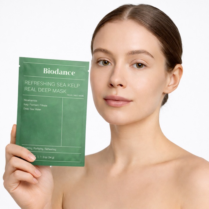 Masca faciala tip servetel Biodance, extract de alge marine, hidratare intensa, 34 g