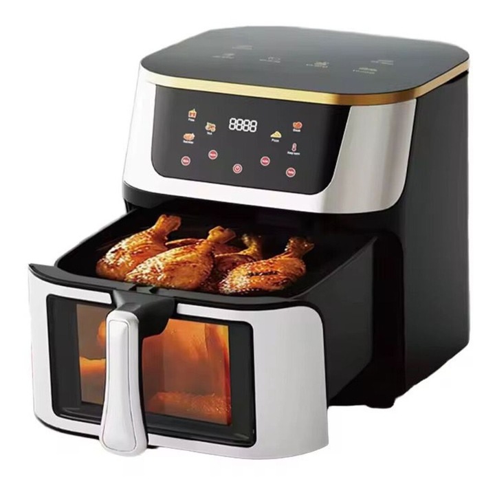 Friteuza cu aer cald HALEY 0021, 10L, 2400W, panou LCD, 10 programe presetate