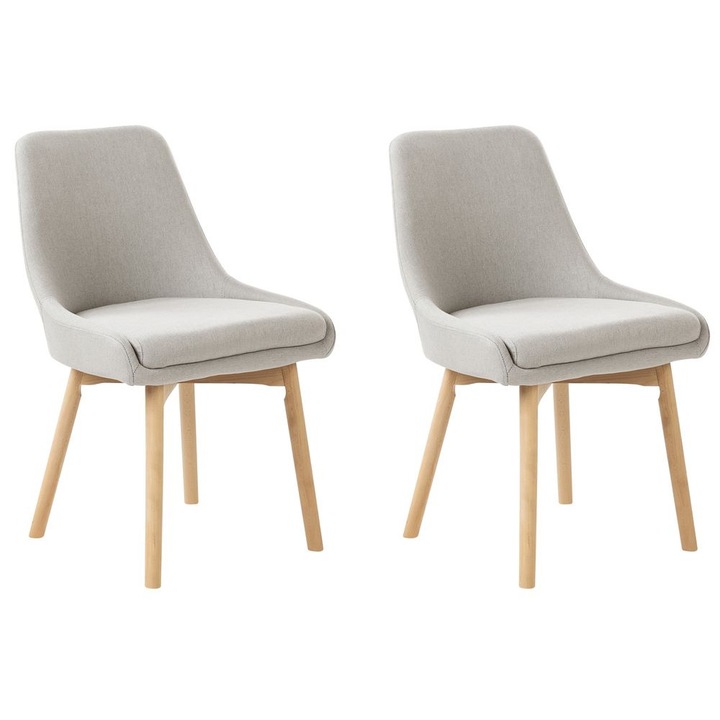 Set de 2 scaune dining Melfort Gri deschis