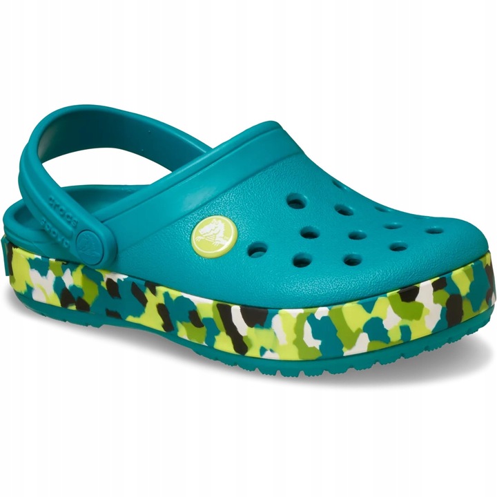 Saboti copii Crocs Crocband Glow Confetti, Verde