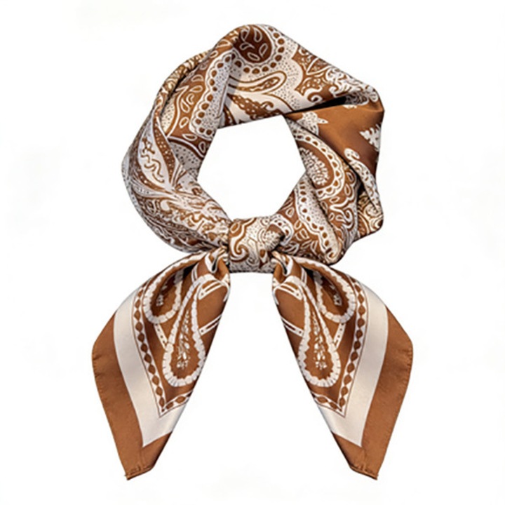 Fular dama 70x70cm, floral palat, multicolor, usor de purtat