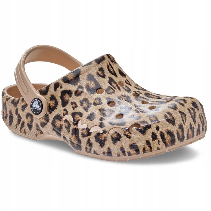 Saboti copii Crocs Baya Seasonal Printed, Auriu/Leopard, 28-29 EU
