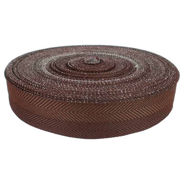 Banda textila cu adeziv, pentru finisare, 4 x 1000 cm, DecoMeister®, Model Maro, TD012-004-1000S