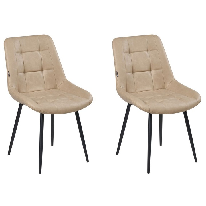 Étkezőszék kétdarabos szettben Melrose Műbőr Bézs