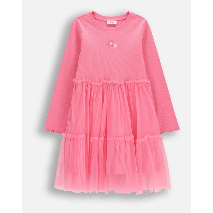 Rochie Coccodrillo roz, maneci lungi, Roz