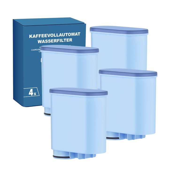 Molifal Filtru de apa pentru Philips AquaClean CA6903/10 CA6903/22 - Cartus de filtru compatibil cu automatul de cafea Saeco Philips LatteGo - Fara BPA, anti-calcar, imbunatateste gustul (4 buc)