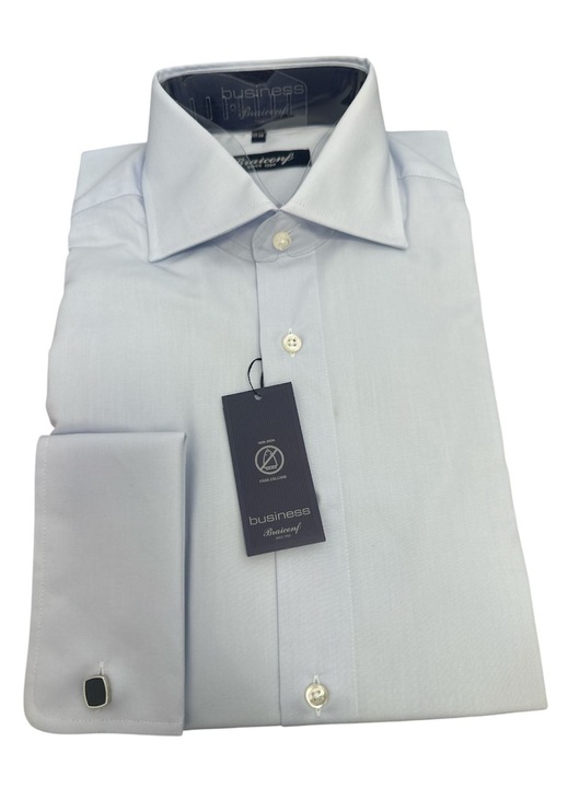 Férfi ing, világoskék, hosszú ujjú, pamut-poliészter, S-es méret (37-38)