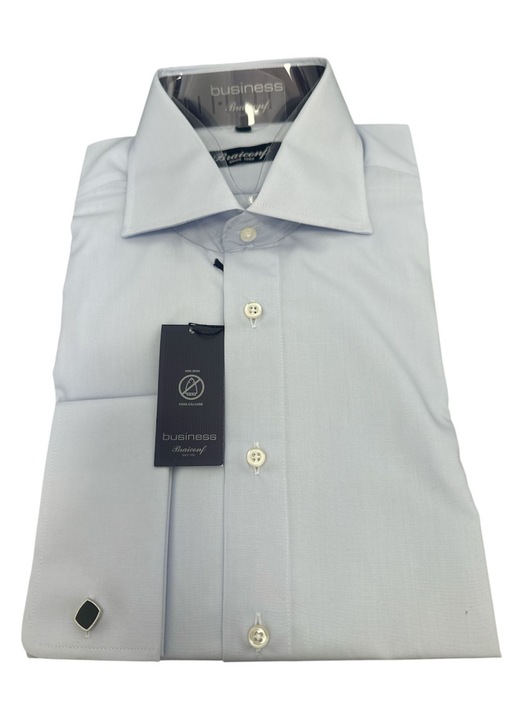 Férfi ing, Világoskék, slim fit, hosszú ujjú, pamut-poliészter, Világoskék, L