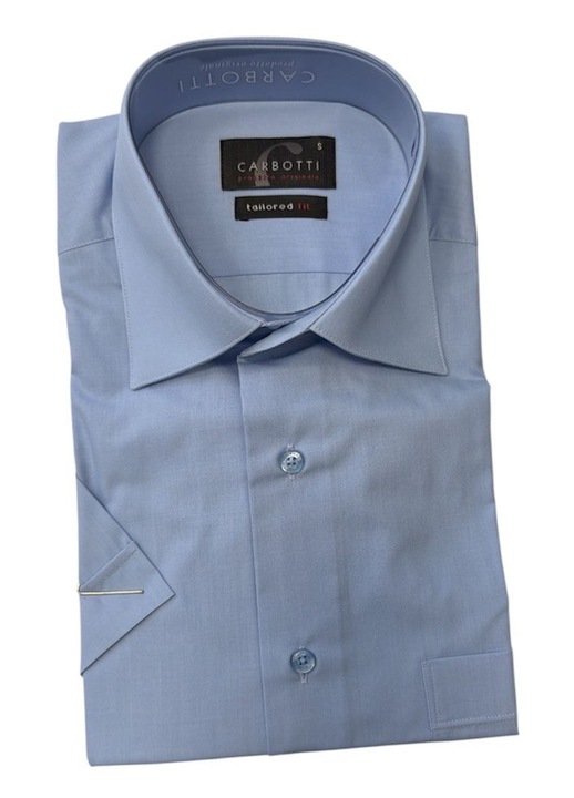 Férfi ing, kék, rövid ujjú, pamut-poliészter, s (37-38) méret