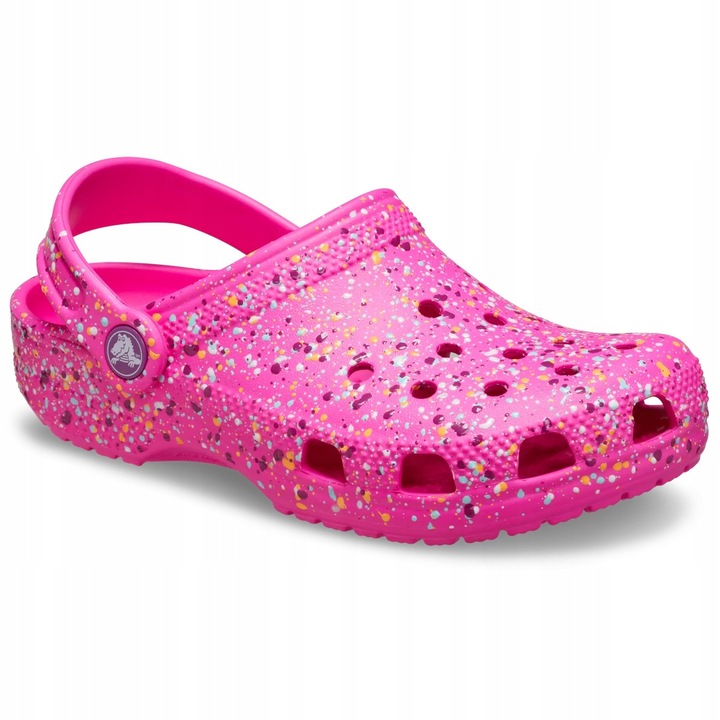 Saboti copii Crocs Classic Paint Splatter, roz, Roz