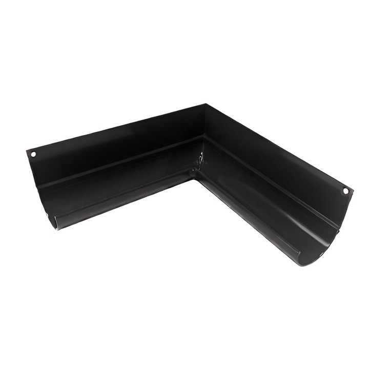 Colt pentru jgheaburi din aluminiu R50, colt interior 90°, negru, jgheab, Renoplast