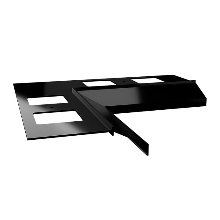 Profil de streasina din aluminiu K100 - Colt interior 90°, negru, pardoseli din gresie pe mortar adeziv, sisteme de scurgere a apei