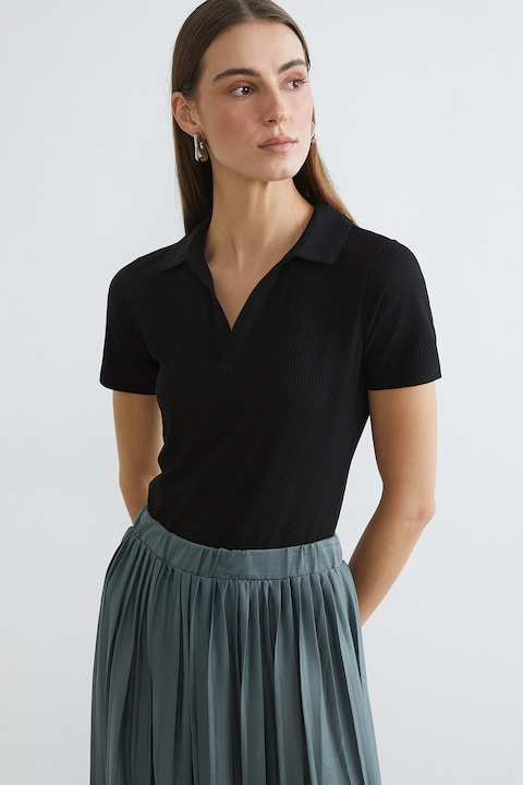 LC WAIKIKI, Tricou polo slim fit, Negru