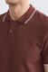 LC WAIKIKI, Tricou polo din amestec de bumbac, Alb/Maro cognac