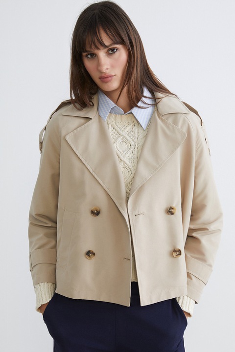 LC WAIKIKI, Jacheta cu doua randuri de nasturi, Bej