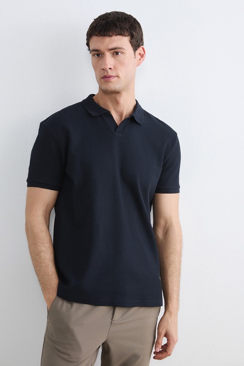 LC WAIKIKI, Tricou polo cu model uni, Albastru ultramarin