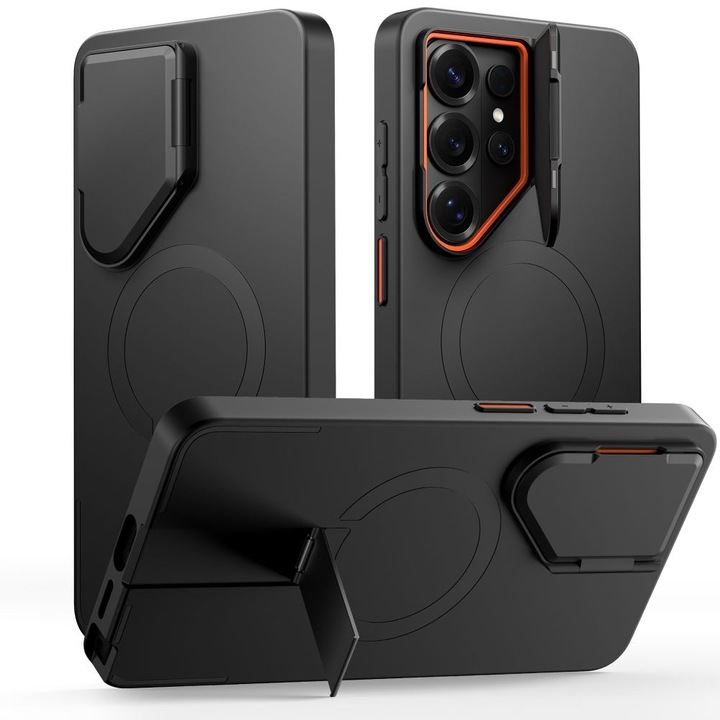 Husă de telefon, TECH-PROTECT, Compatibilă cu Samsung Galaxy S26 Ultra, Kevlar Aura, compatibilă MagSafe, Negru