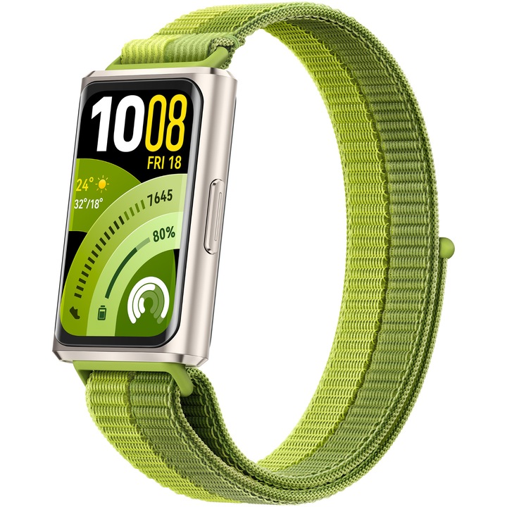 Фитнес гривна HUAWEI Band 11 Pro, Android /iOS, Titanium Aluminum Alloy Case with Green Nylon Strap + 1 Month Watch Face VIP