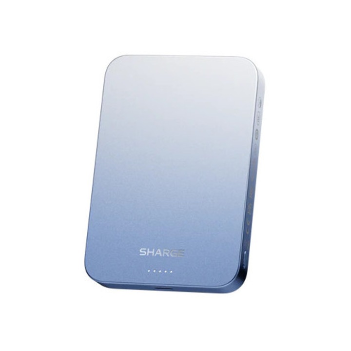 Power Bank Mágneses Töltő M5 AeroMag 10 000 mAh – Gyors USB-C Töltés, Kompakt és Könnyű 185 g, Elegáns Kék Dizájn, Ideális iPhone és Android Készülékekhez