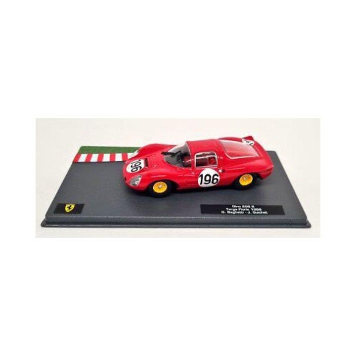Ferrari Dino 208 S Targo Florio 1966 autómodell, fém/műanyag, 1:43 méretarány, vintage