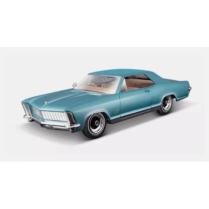 Buick Riviera autómodell, 1968, 1:24, kék, fém