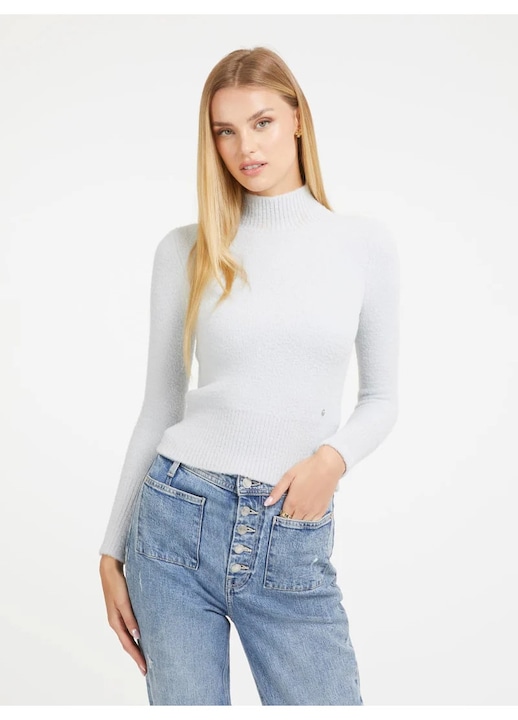 Дамски пуловер Guess, светлосин, размер M, 82% полиамид