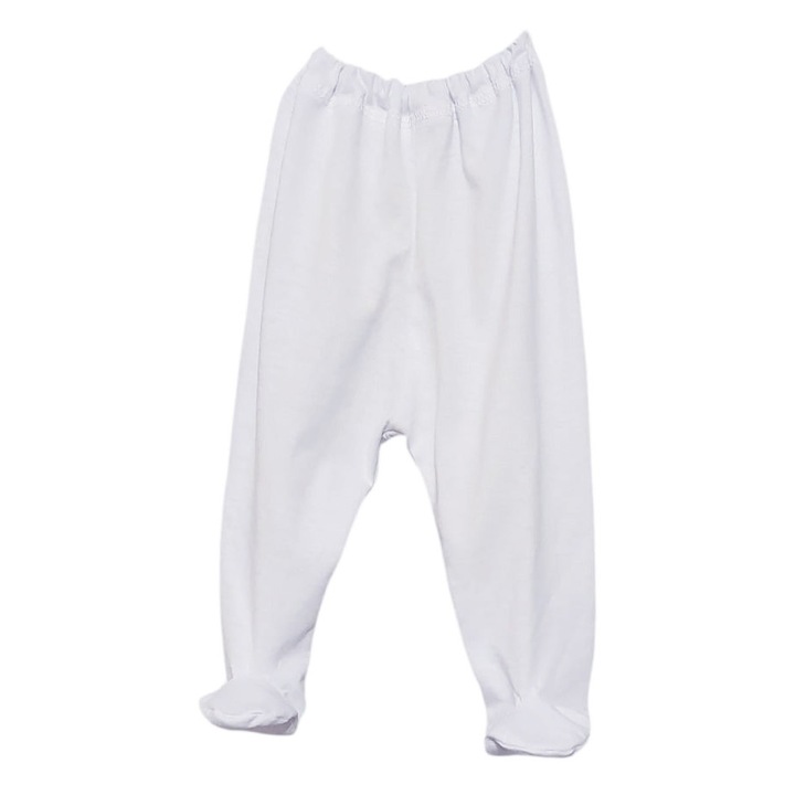 Pantaloni Bebelusi cu Botosei jerseu, Alb