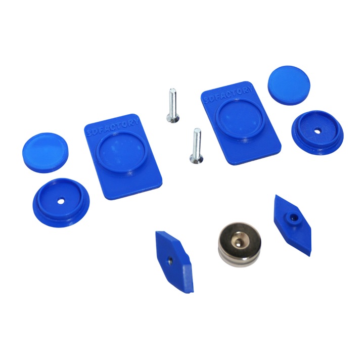 Suport magnetic grila fagure placuta numar inmatriculare auto Invizibil - 2 bucati, albastru