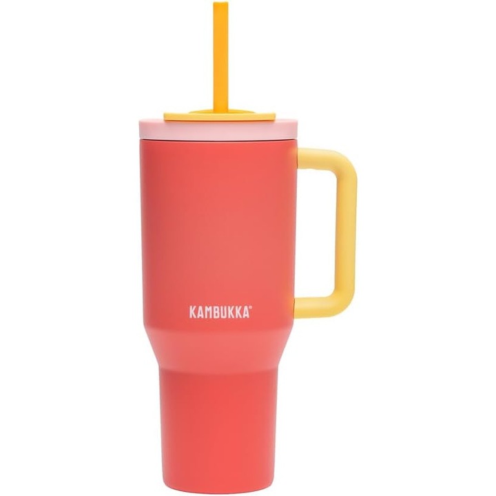 Cana Termica KAMBUKKA Rio 750ml Papaya Roz cu Maner