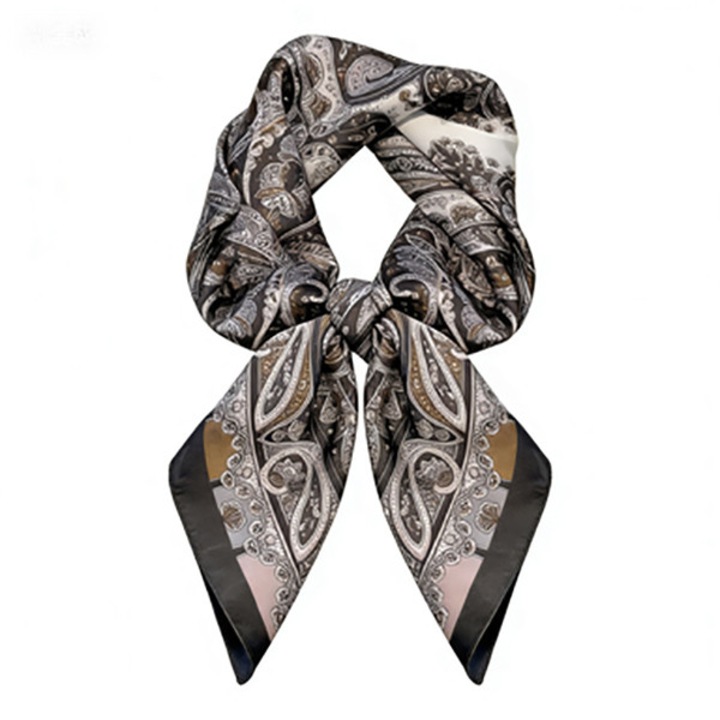 Fular dama 70x70cm, imprimeu floral palat, pentru birou