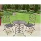 Set mobilier gradina metalic Madison, masa 70Ã—75 cm si 2 scaune 43x40x94 cm, stil vintage, bronz